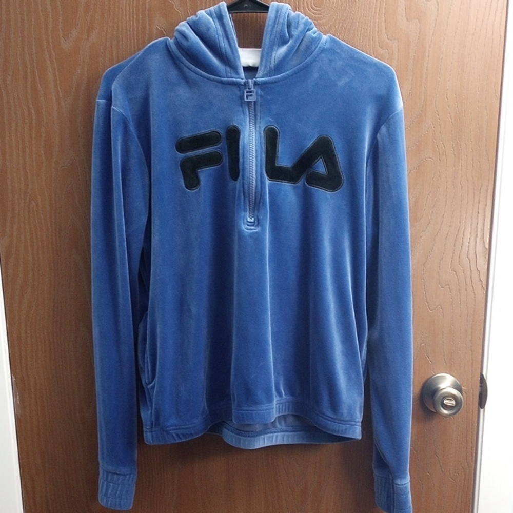 Fila Women's Zip Up Blue Sweater Size M